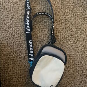 Lululemon Everywhere Crossbody Bag | Logo Strap | White & Black